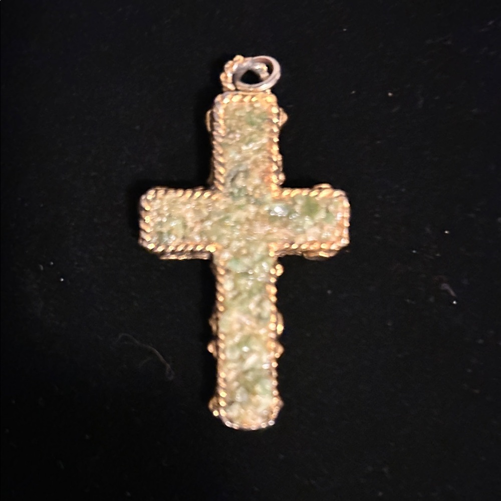VTG Crush Jade 2” Cross Pendant
